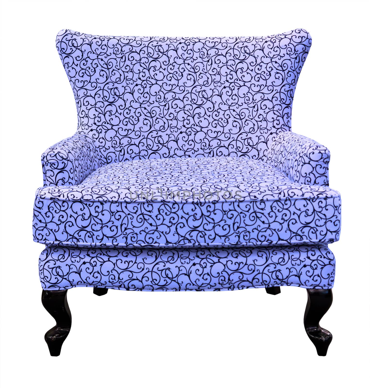 blue sofa isolated on white background