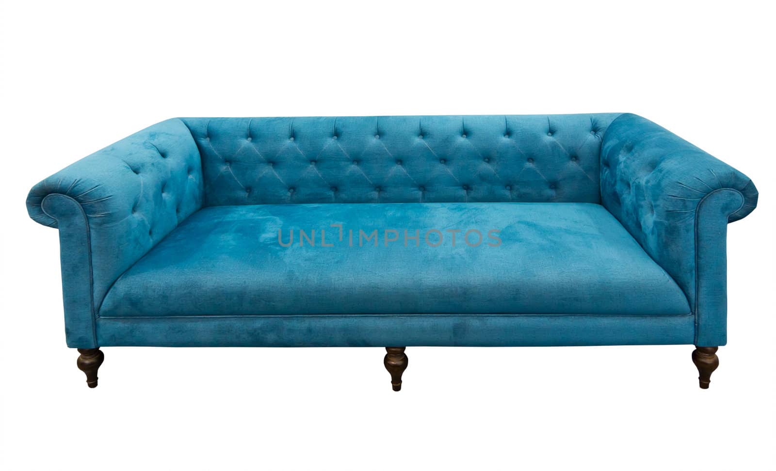 blue sofa isolated on white background