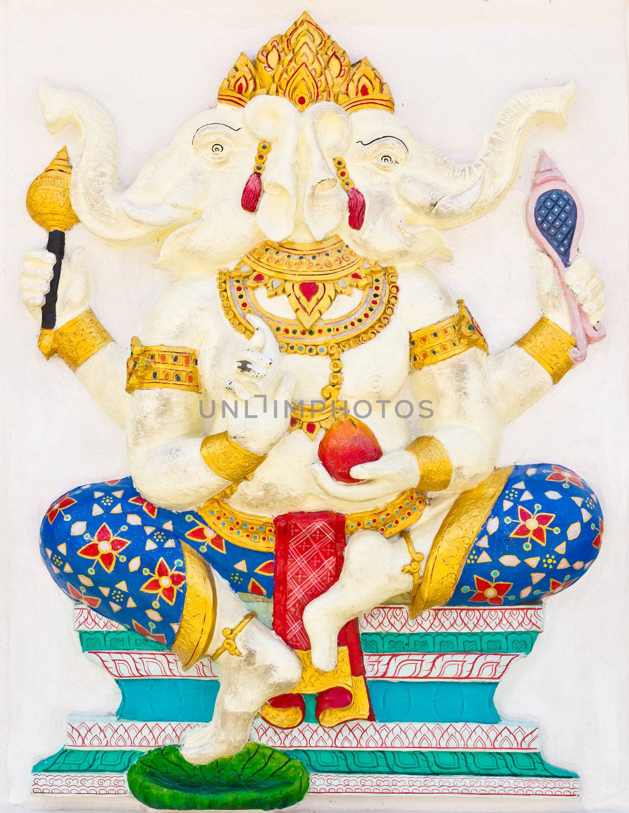 Indian or Hindu God Named Dwimukha Ganapati by tungphoto