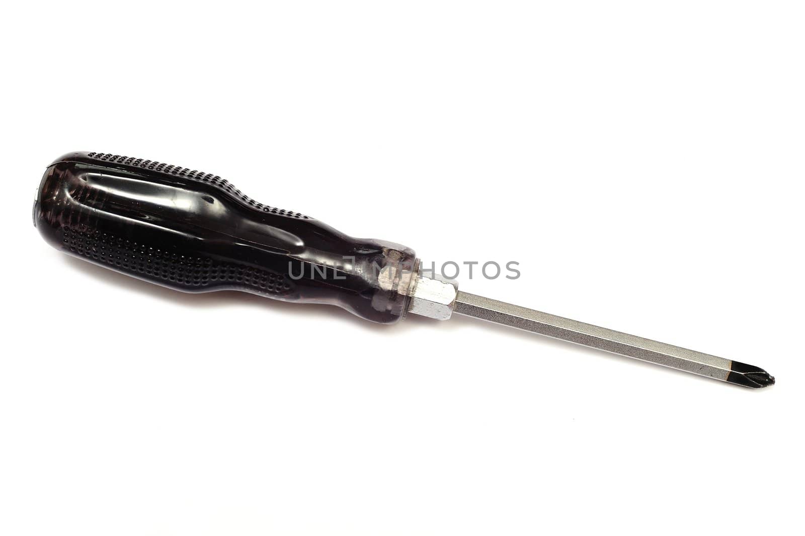 An image of black screwdriver on white 