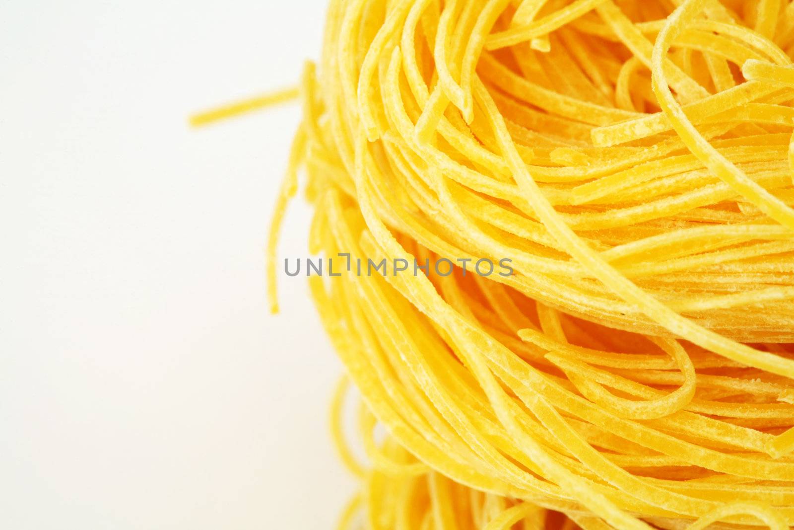 An image of part of pasta on white background