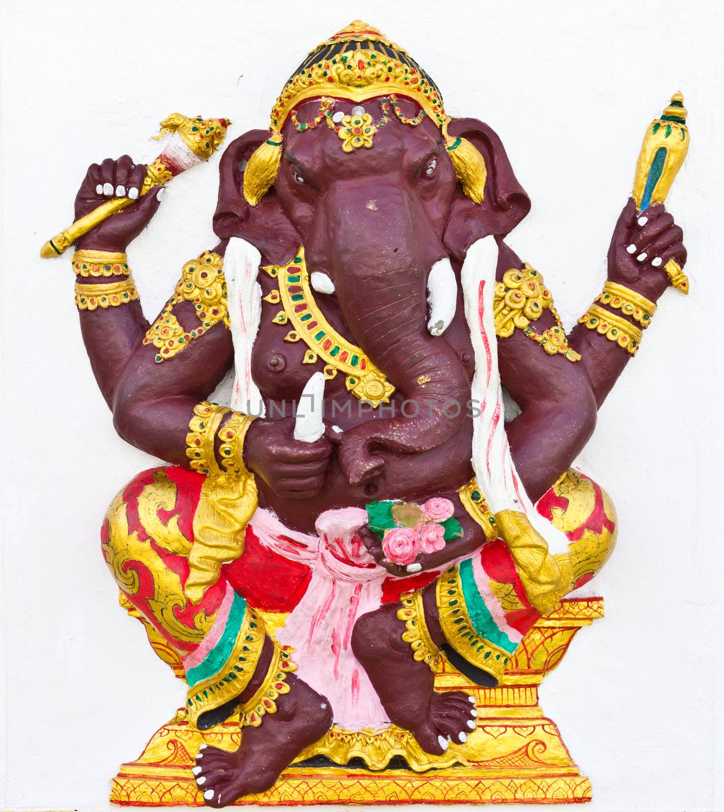 Indian or Hindu ganesha God Named Kasipra Ganapati at temple in thailand