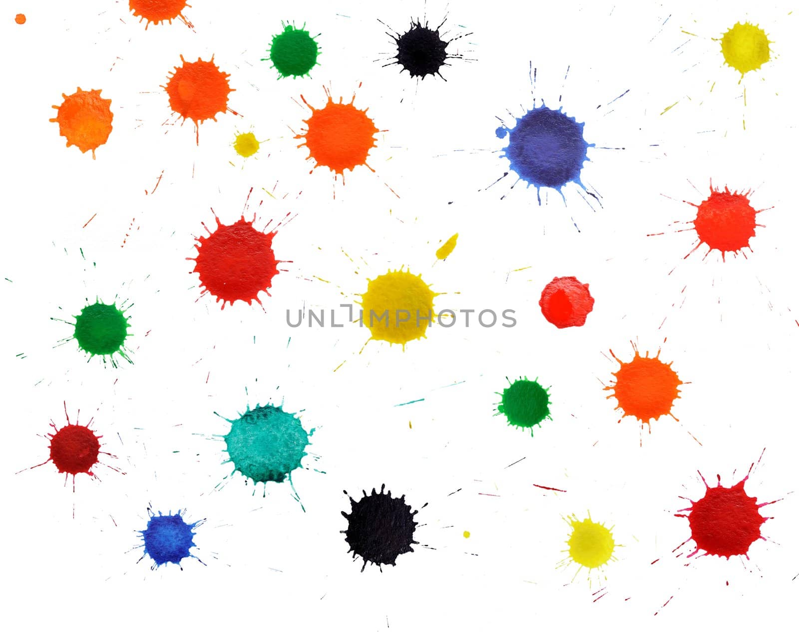 An image of various splashes on white background