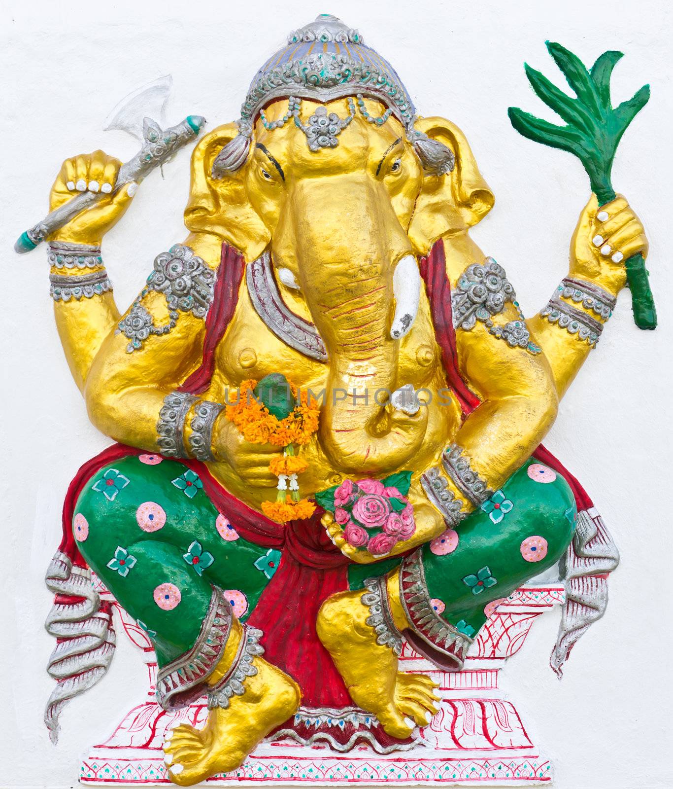 Indian or Hindu ganesha God Named Siddhi Ganapati at temple in thailand
