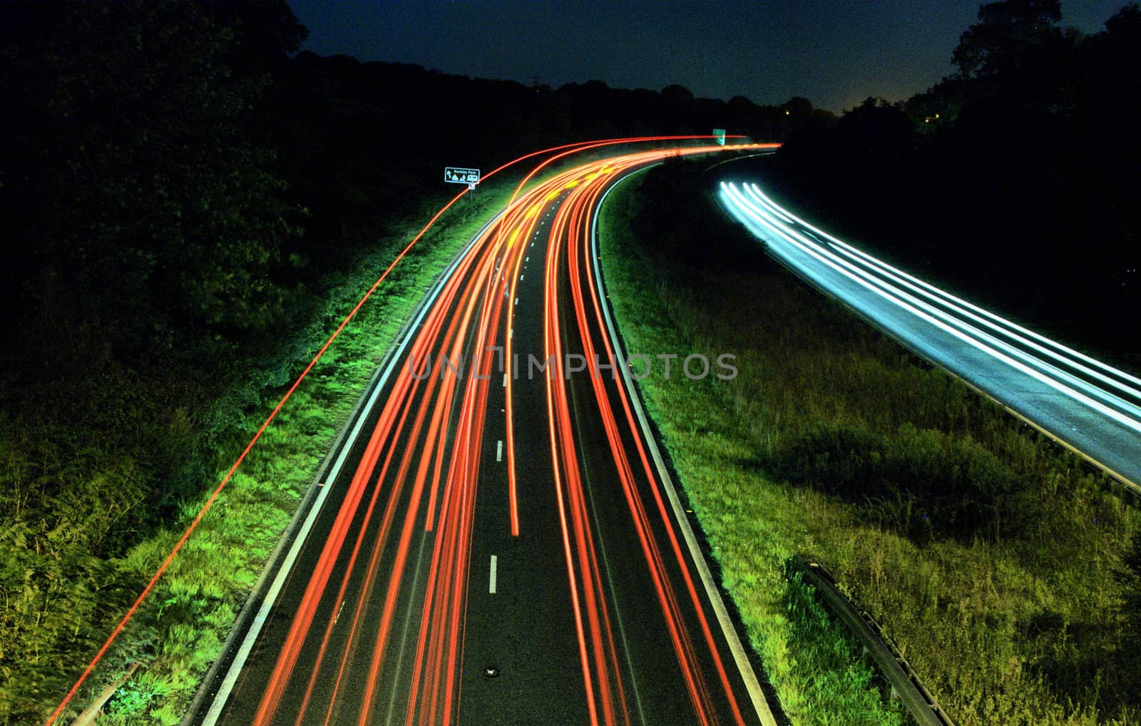 Traffic trails at night