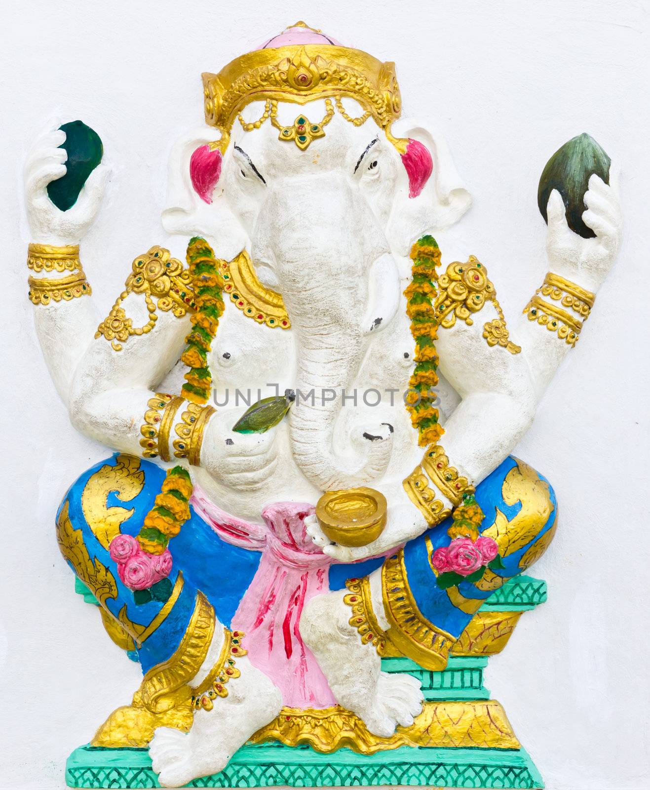 Indian or Hindu ganesha God Named Bhakti Ganapati at temple in thailand