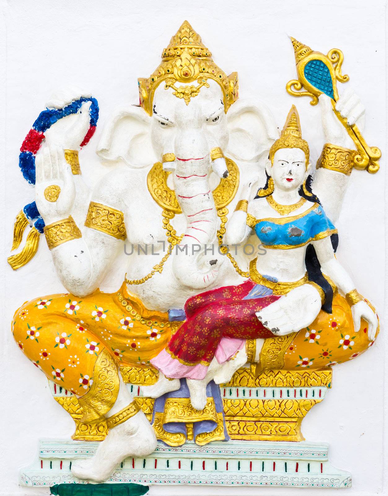 Indian or Hindu ganesha God Named Shakti Ganapati by tungphoto