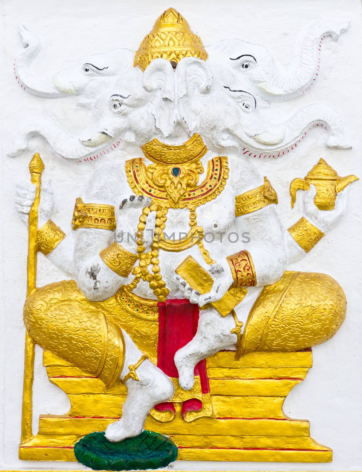 Indian or Hindu ganesha God Named Dwija Ganapati at temple in thailand
