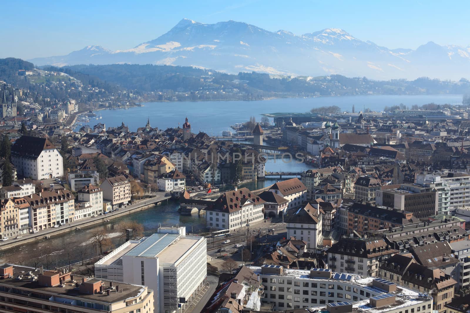 Winter cityscape of Lucerne Switzerland by sumners