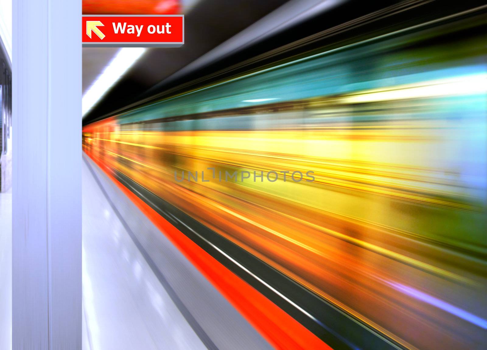 background of the high-speed train with motion blur outdoor