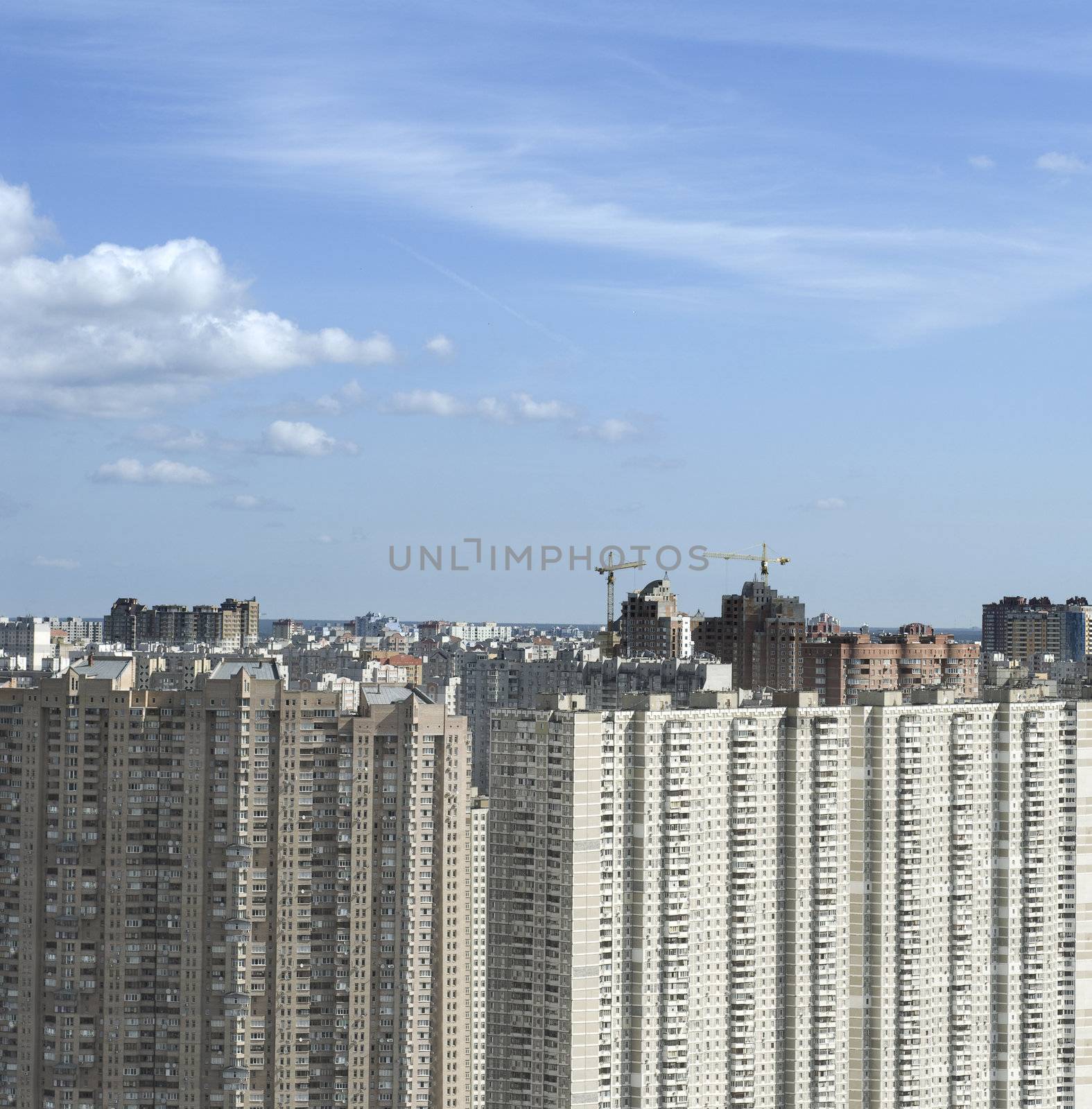 big fancy apartment buildings in residential settlement