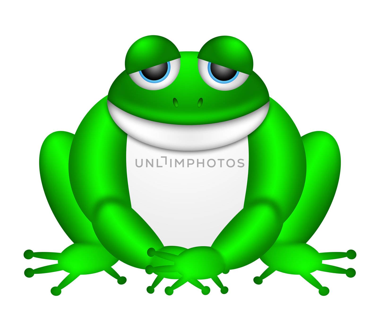 Cute Green Frog Illustration by jpldesigns