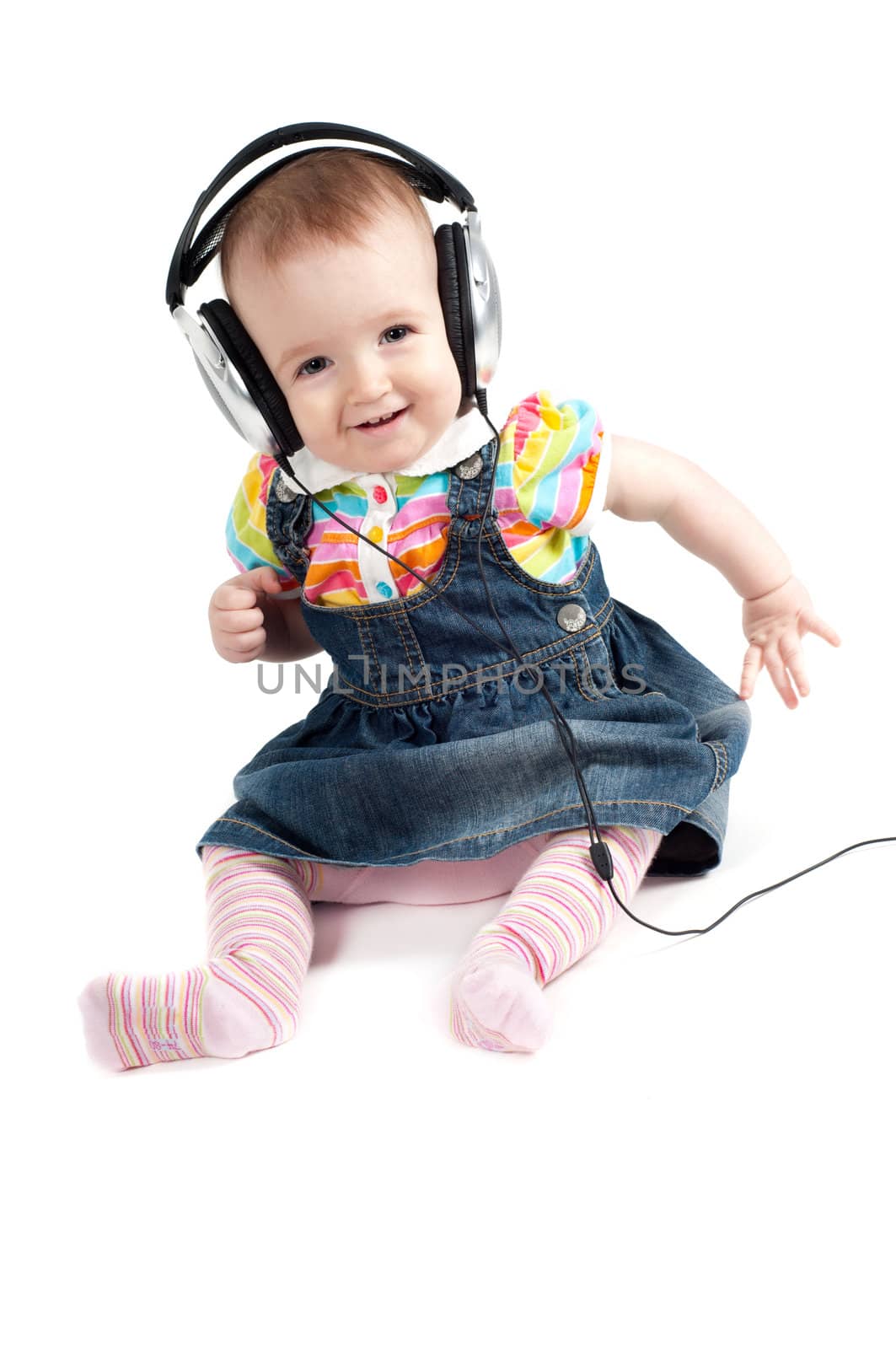 Shot of little cute baby girl isolated on white