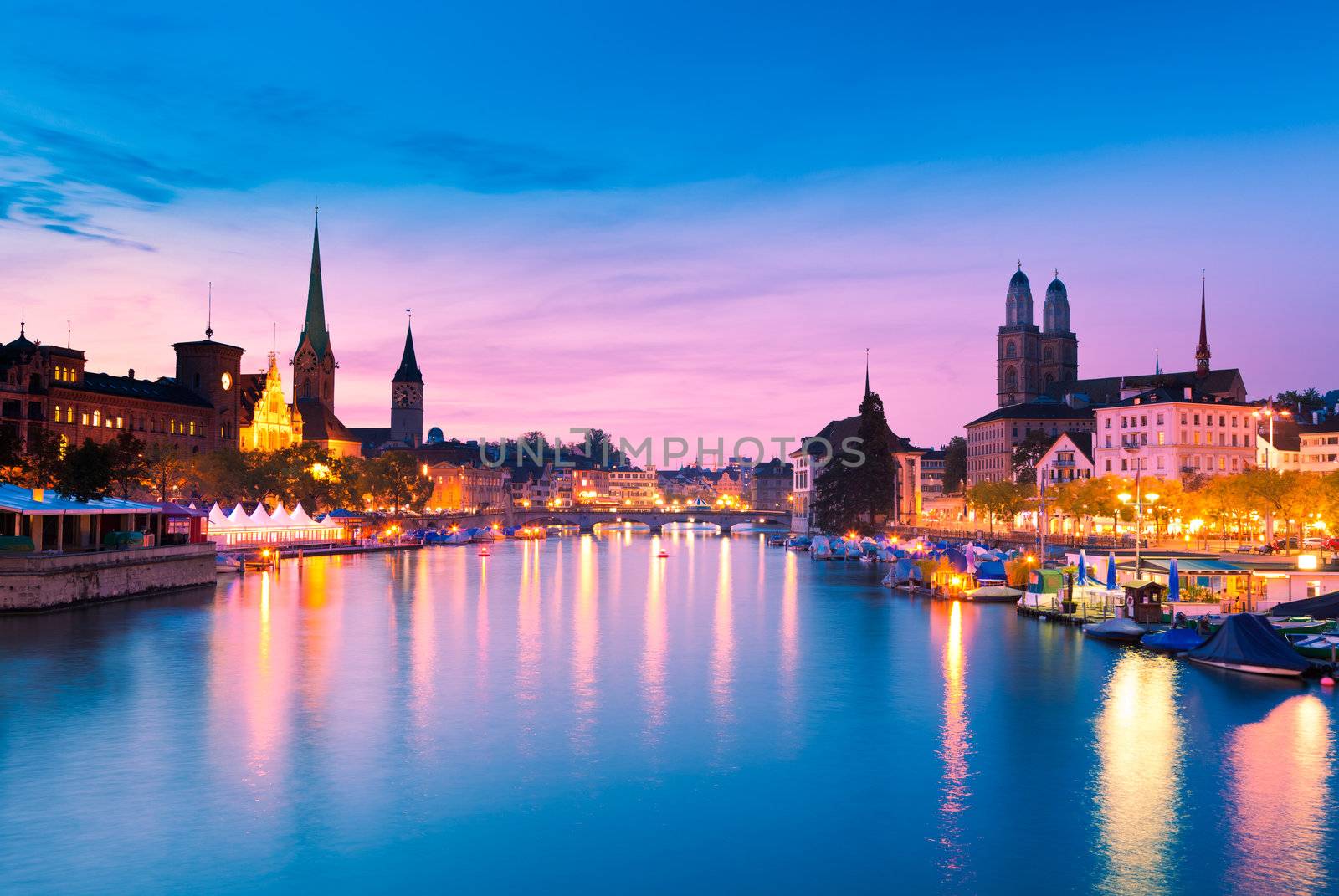 Zurich Skyline at the Blue Hour