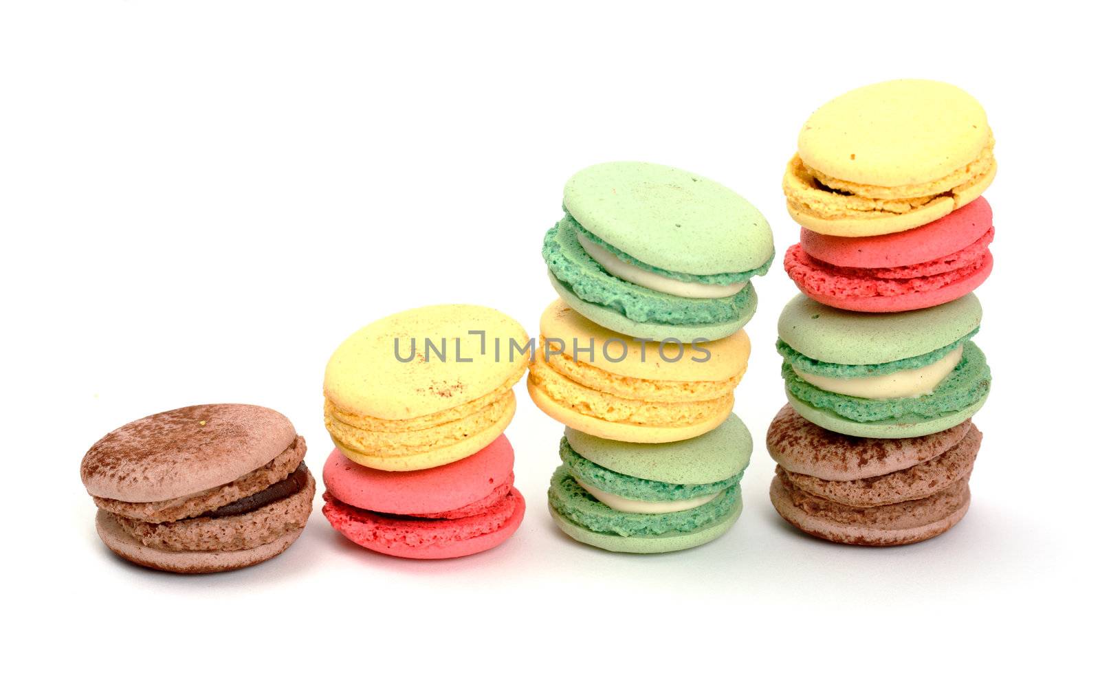 Colorful Macaroon on white background