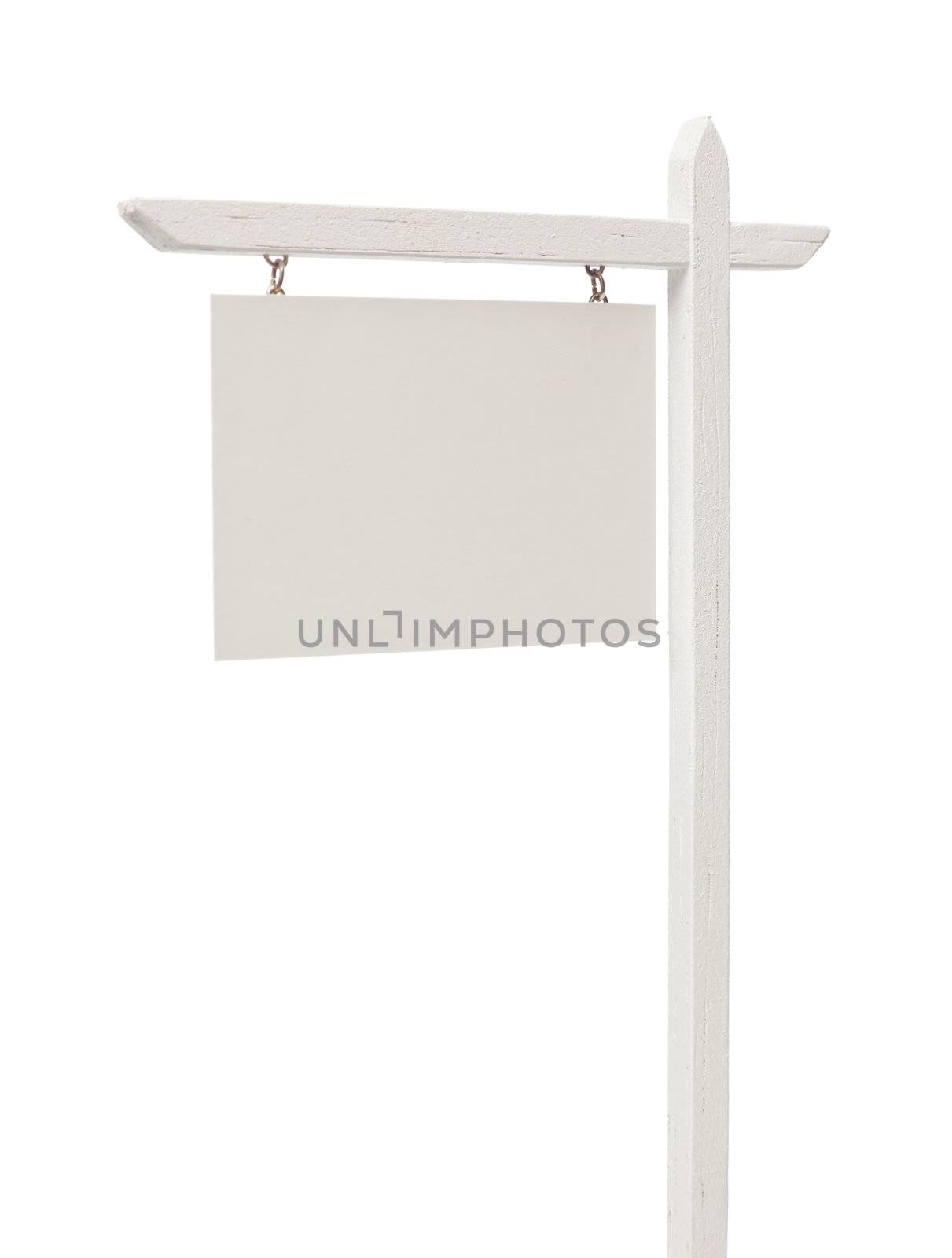 Isolated Blank Real Estate Sign with Clipping Path.