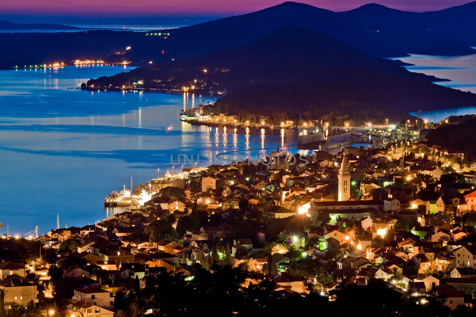 Town of Mali Losinj bay at sunset, Croatia, Dalamatia