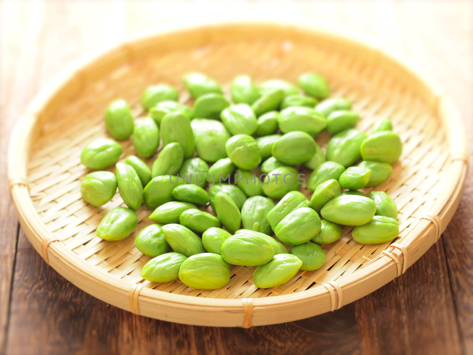 close up of a basket of petai beans