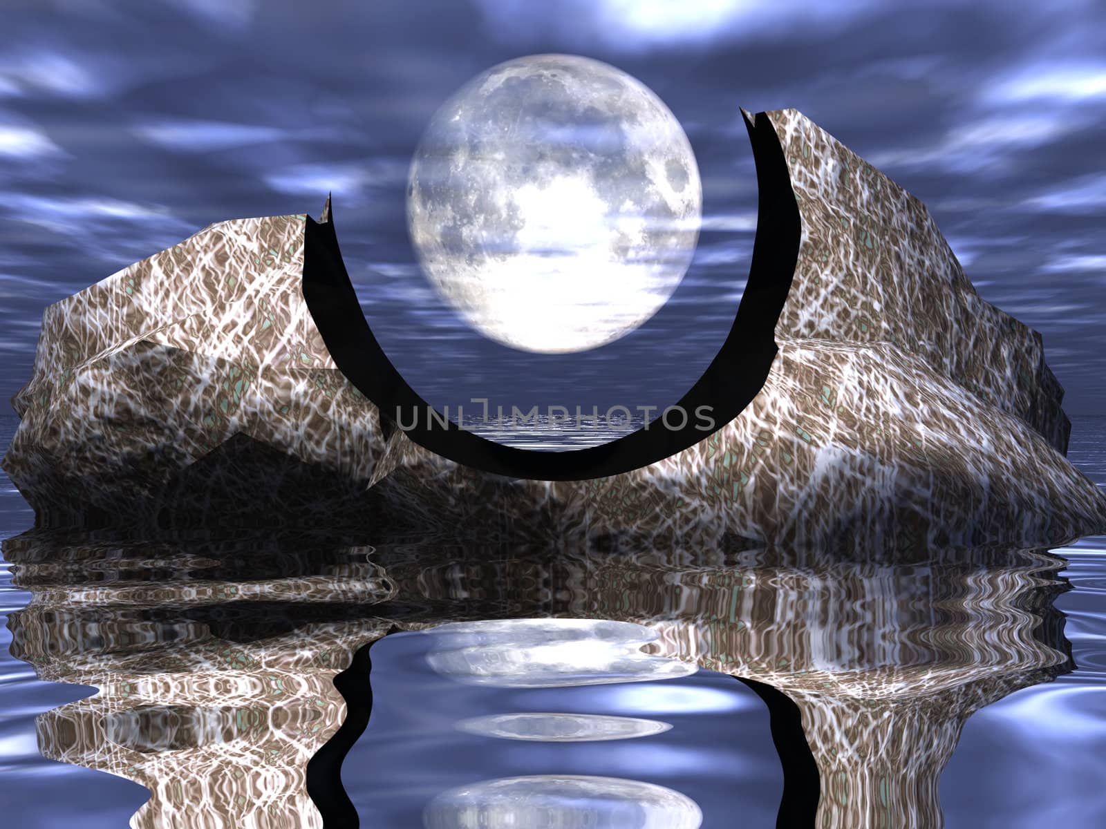 stone and moon by njaj