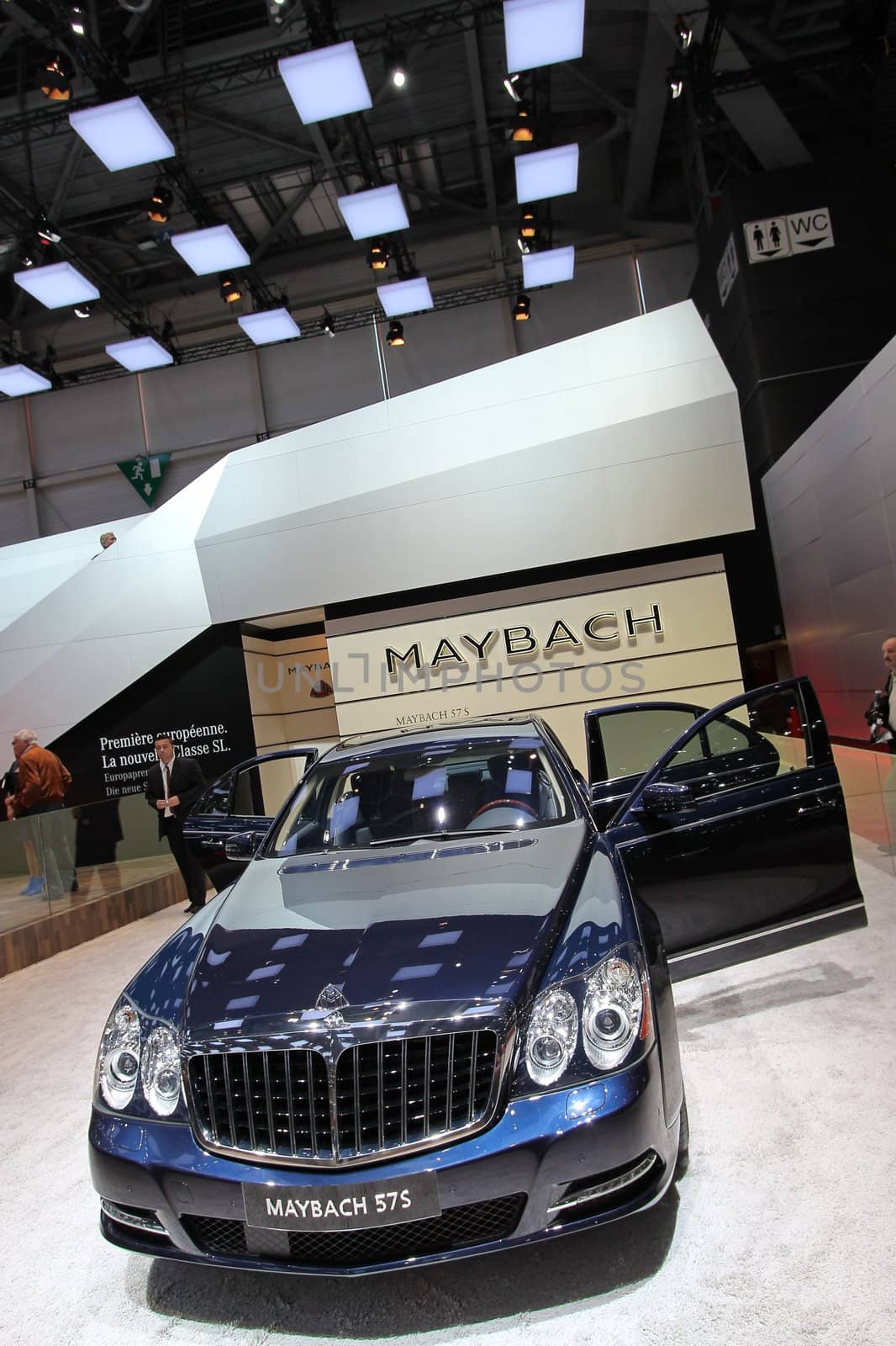 GENEVA - MARCH 16 : Maybach 57S on display at the 82st International Motor Show Palexpo -Geneva on March 16; 2012 in Geneva, Switzerland.