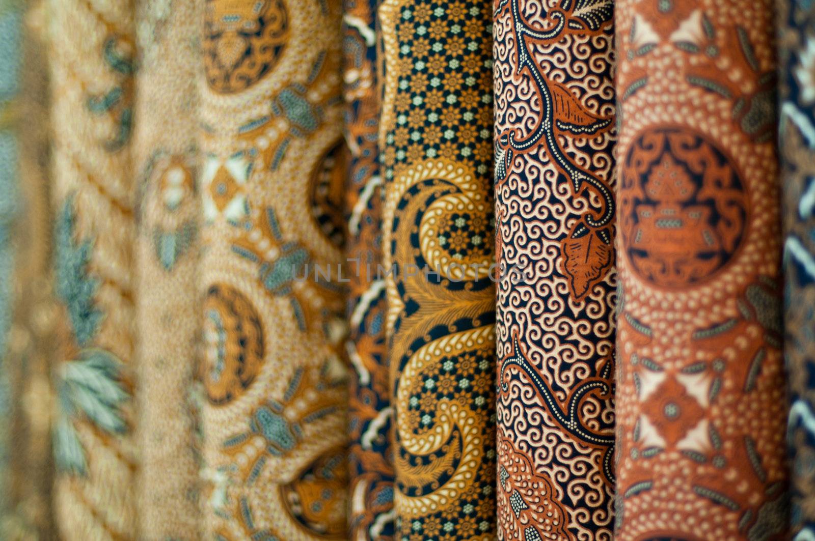 Closeup of colorful batik, Yogyakarta, Central Java, Indonesia