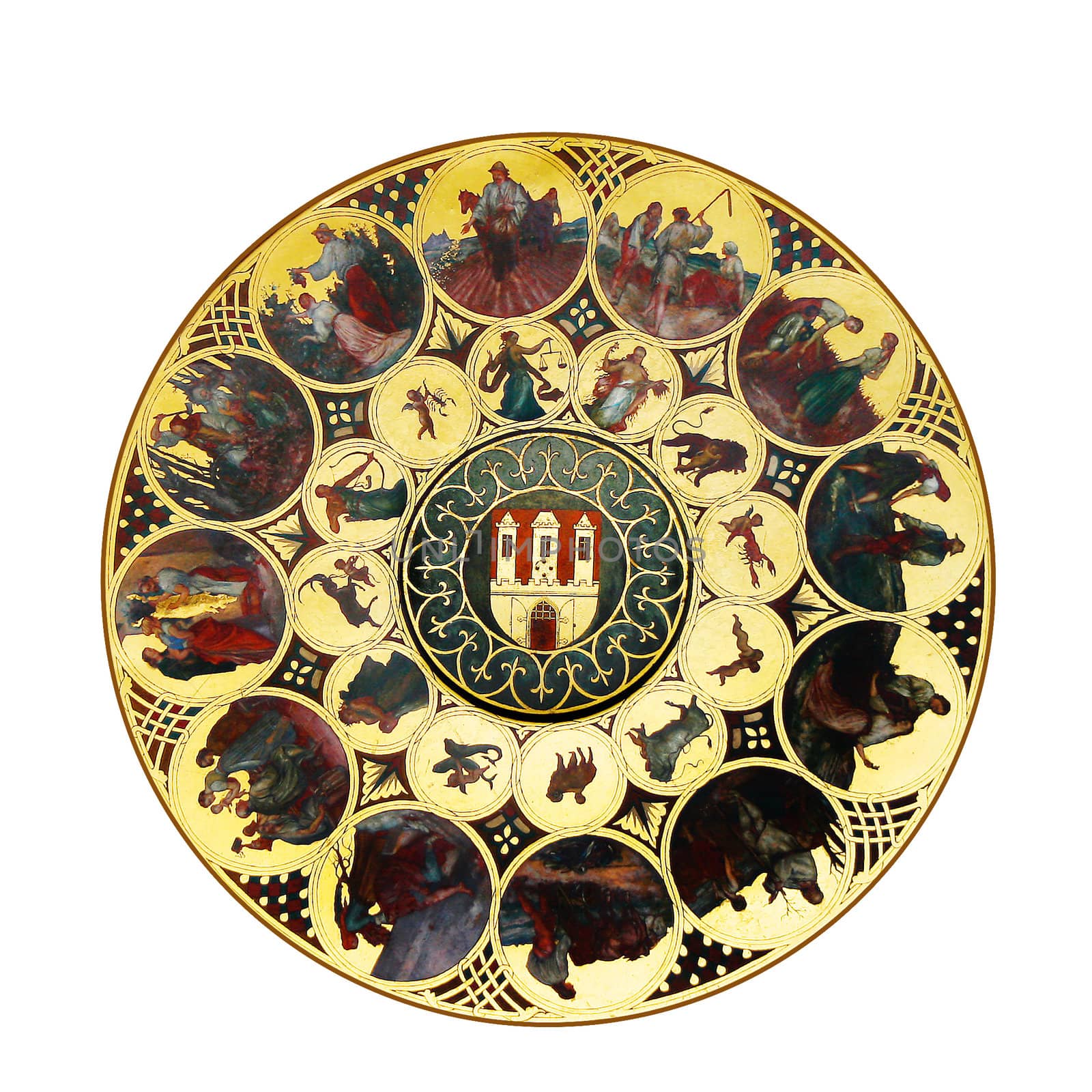 Zodiac from Astronomical clock, Prague, Czech Republic