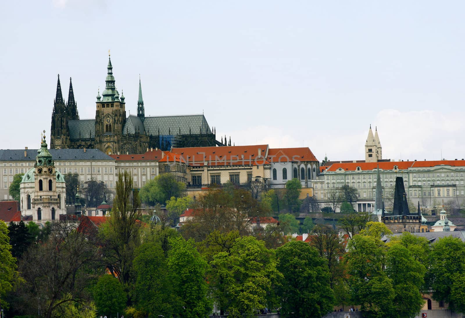 View from Prgaue city center: Prague Castle and St. Vitus Cathedral