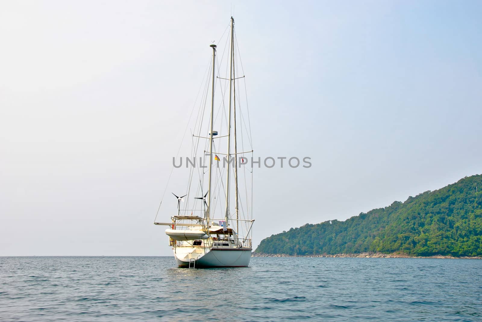 yacht in the ocean at Surin island, Thailand