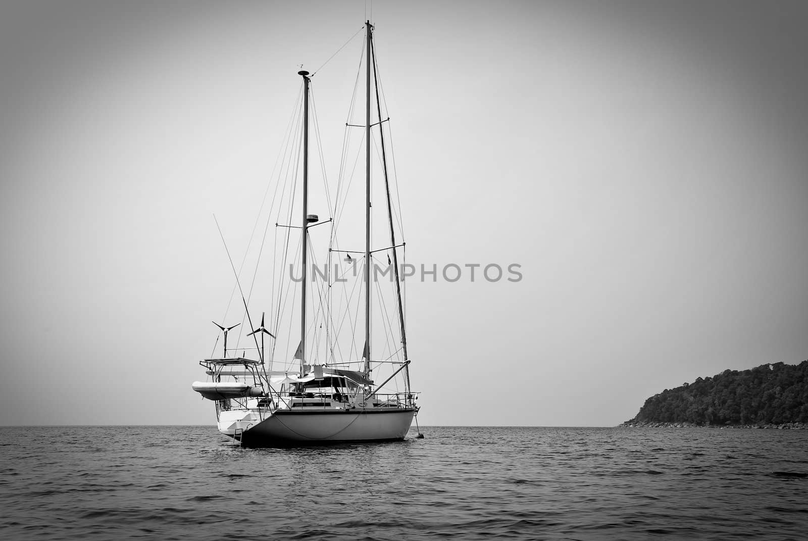 yacht in the ocean at Surin island, Thailand