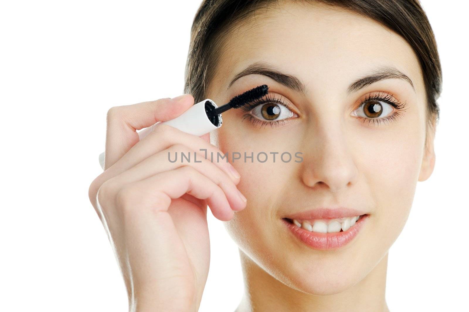 An image of a young woman with mascara