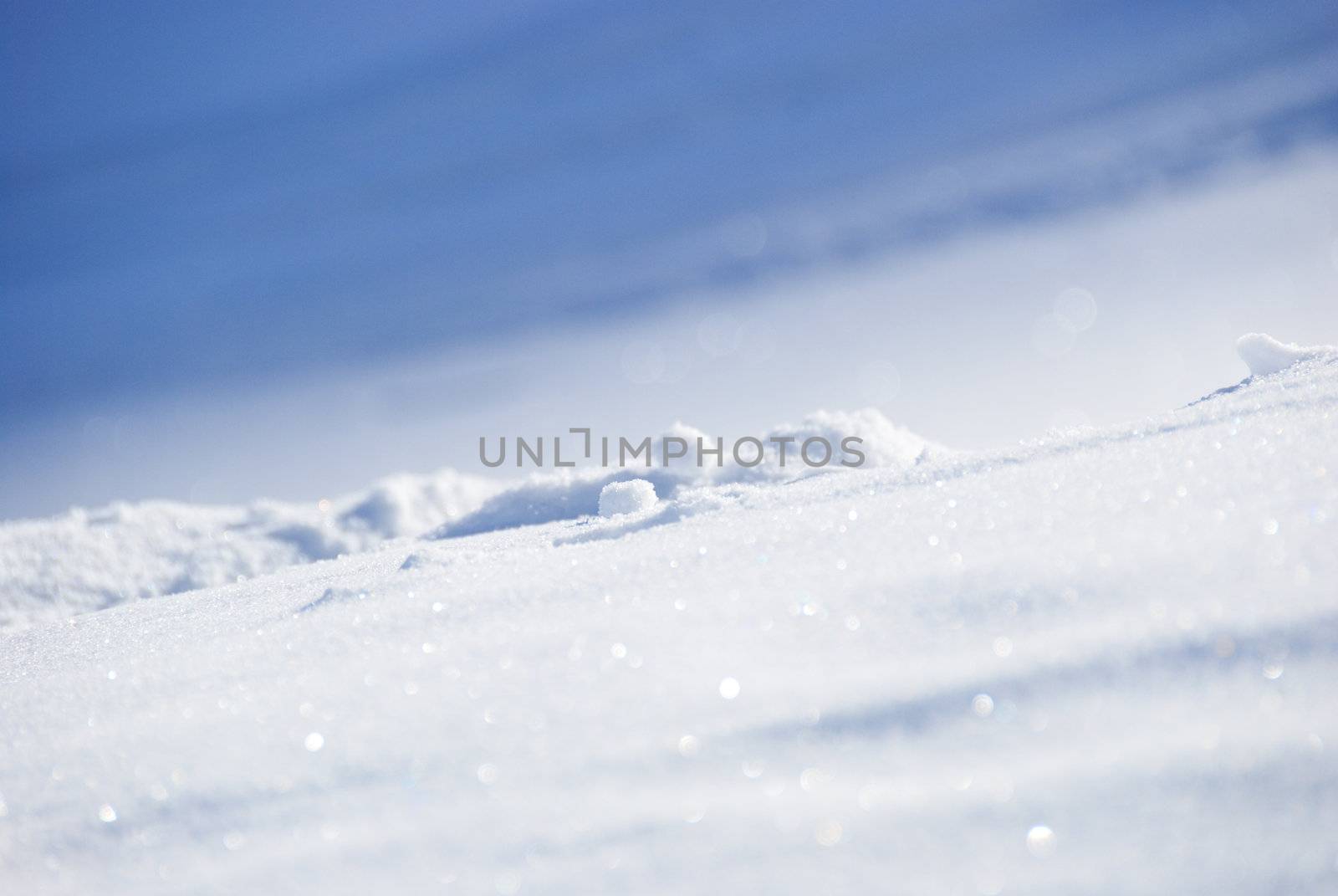 Closeup shot of snow on a sunny day in the Swiss Alps Europe