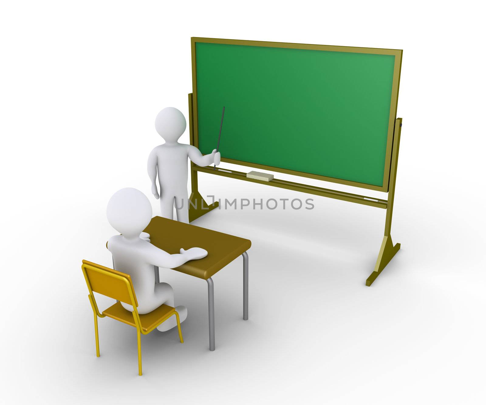 3d person sitting on chair and another is teaching