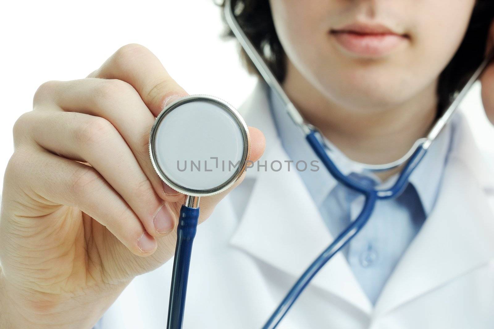 An image of a young doctor with a phonendoscope