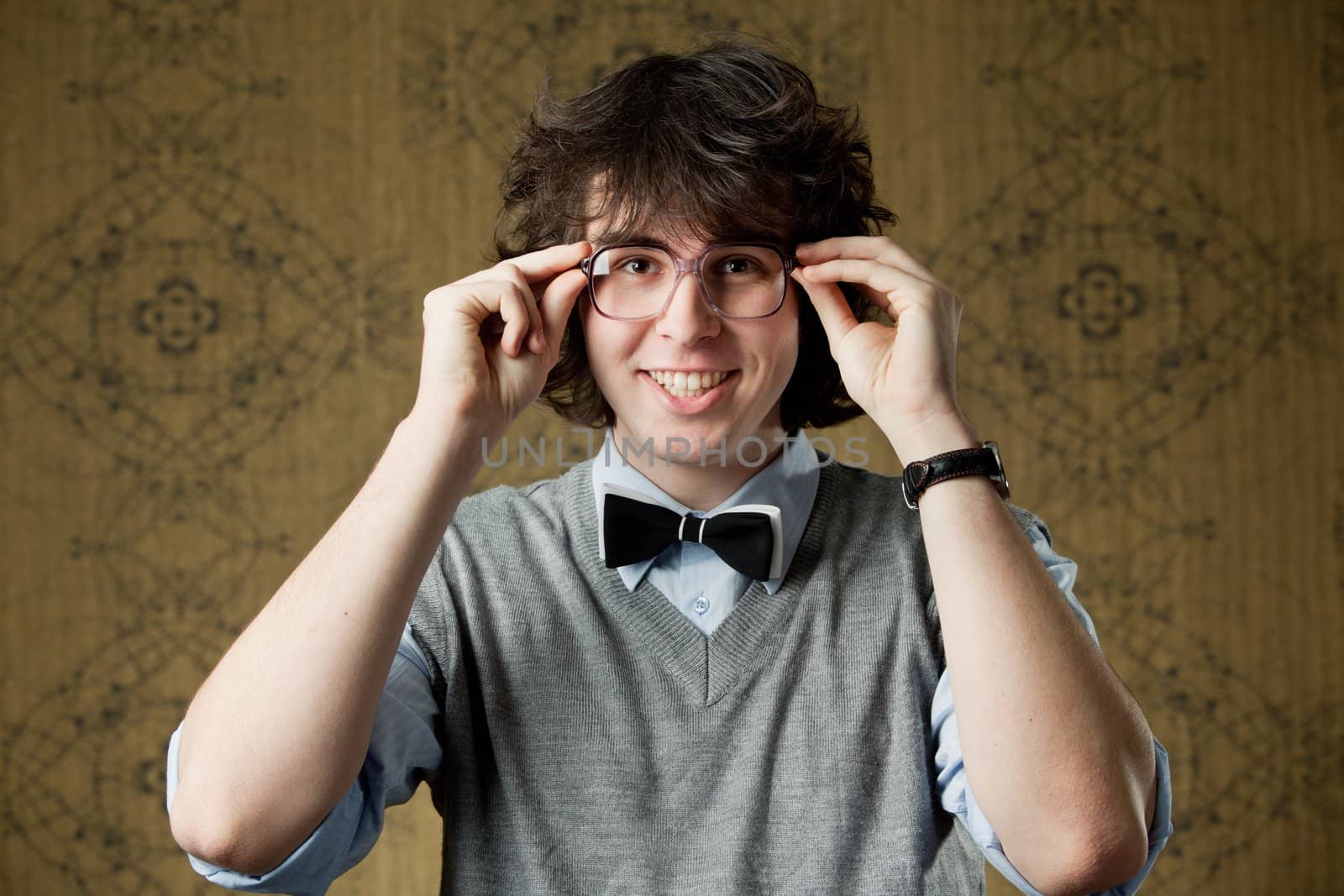 An image of a student in big glasses