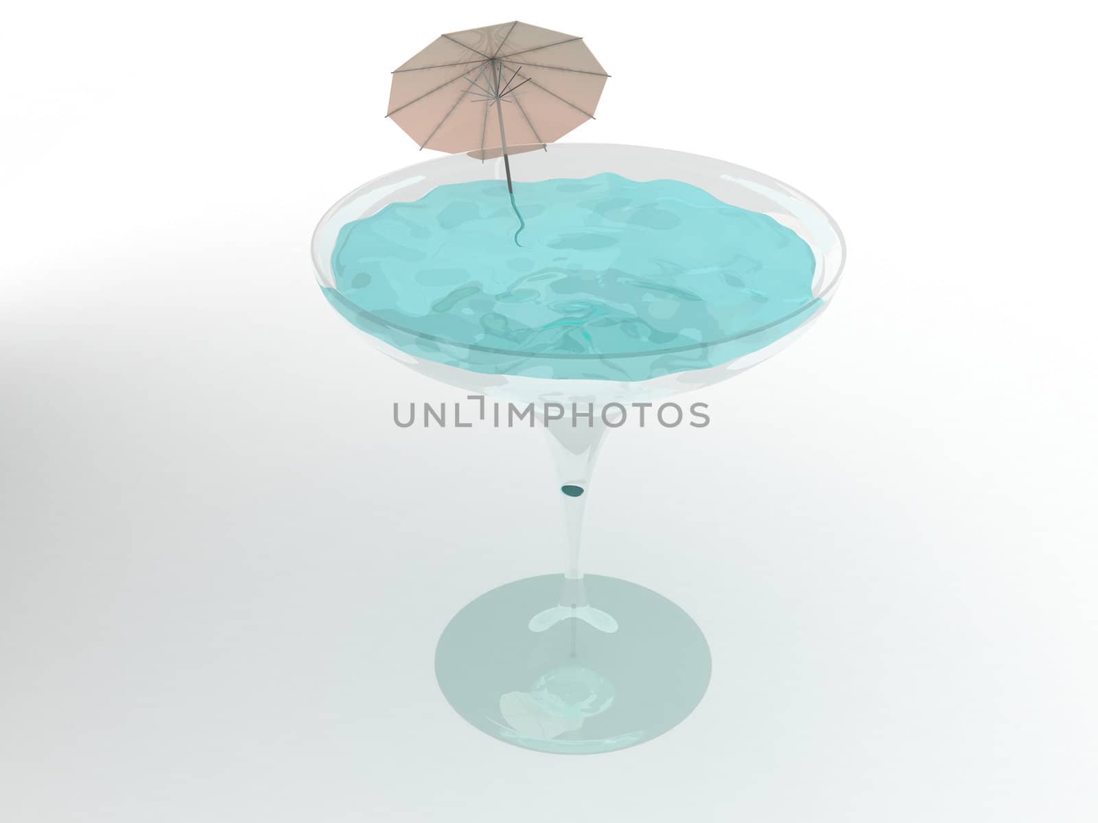 Glass of martini. 3d rendering image