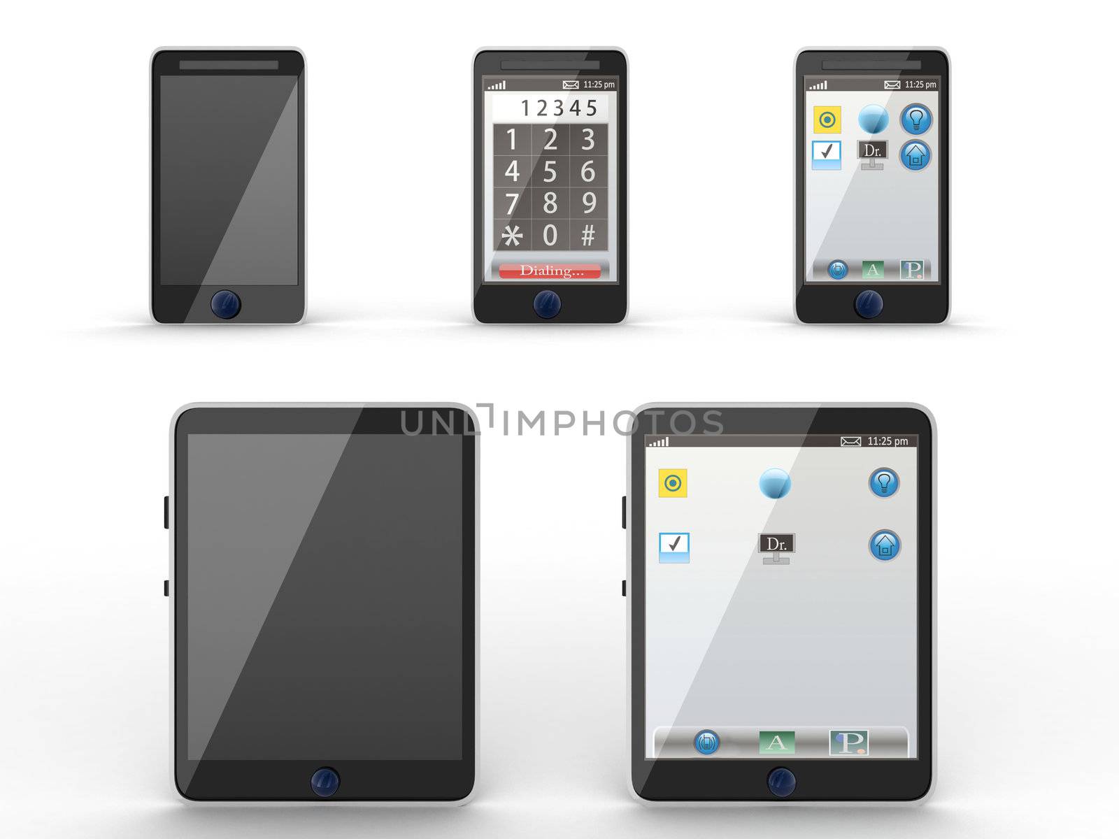 Tablet computer and mobile phone icons