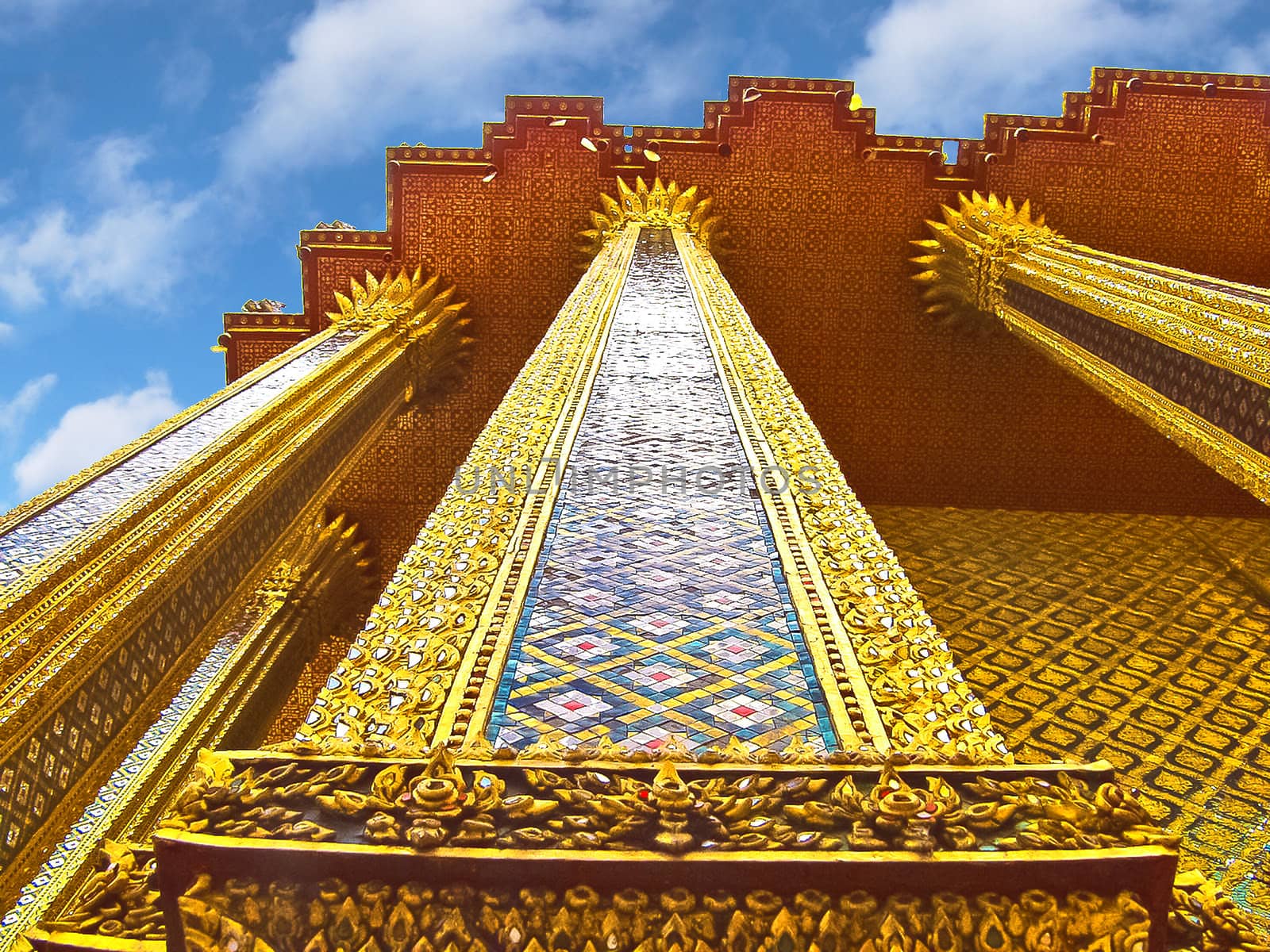 The column of the Temple . Grand palace. Bangkok. Thailand