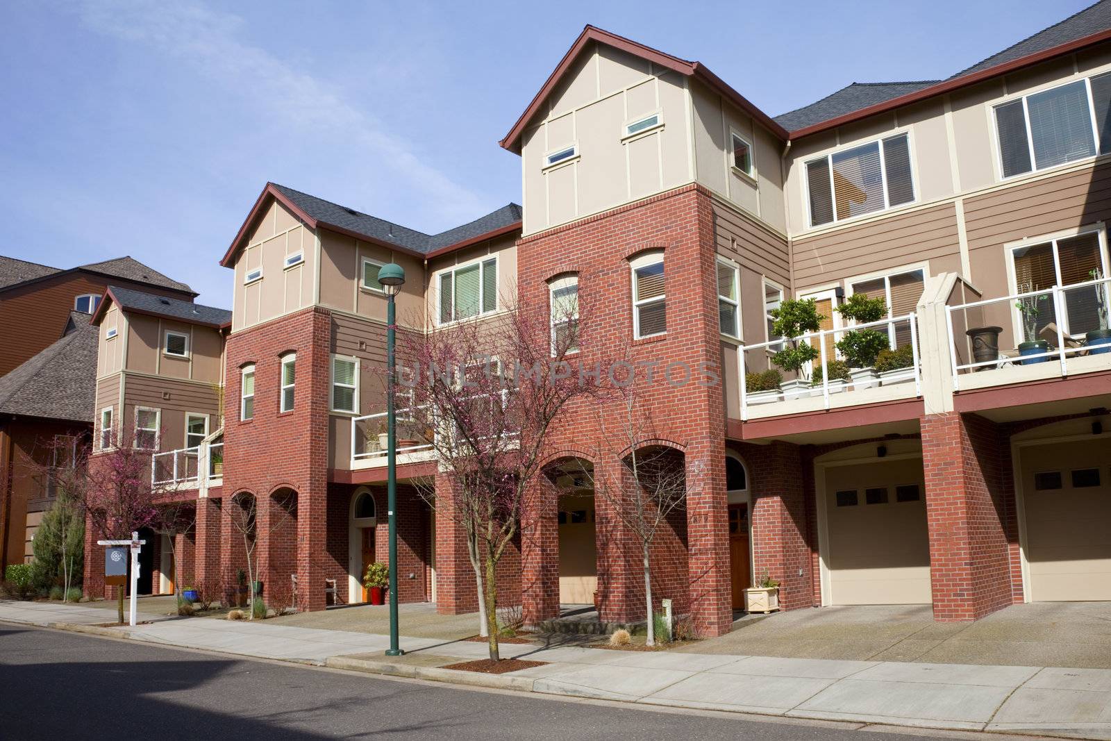 Two level modern condominiums, Portland OR.