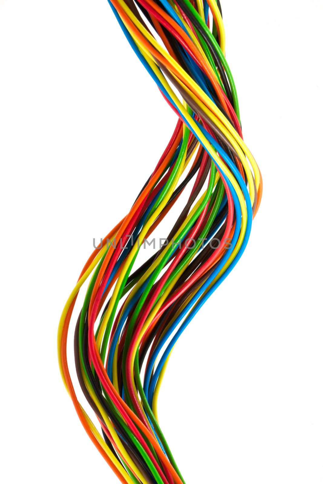 Color wires isolated on white background