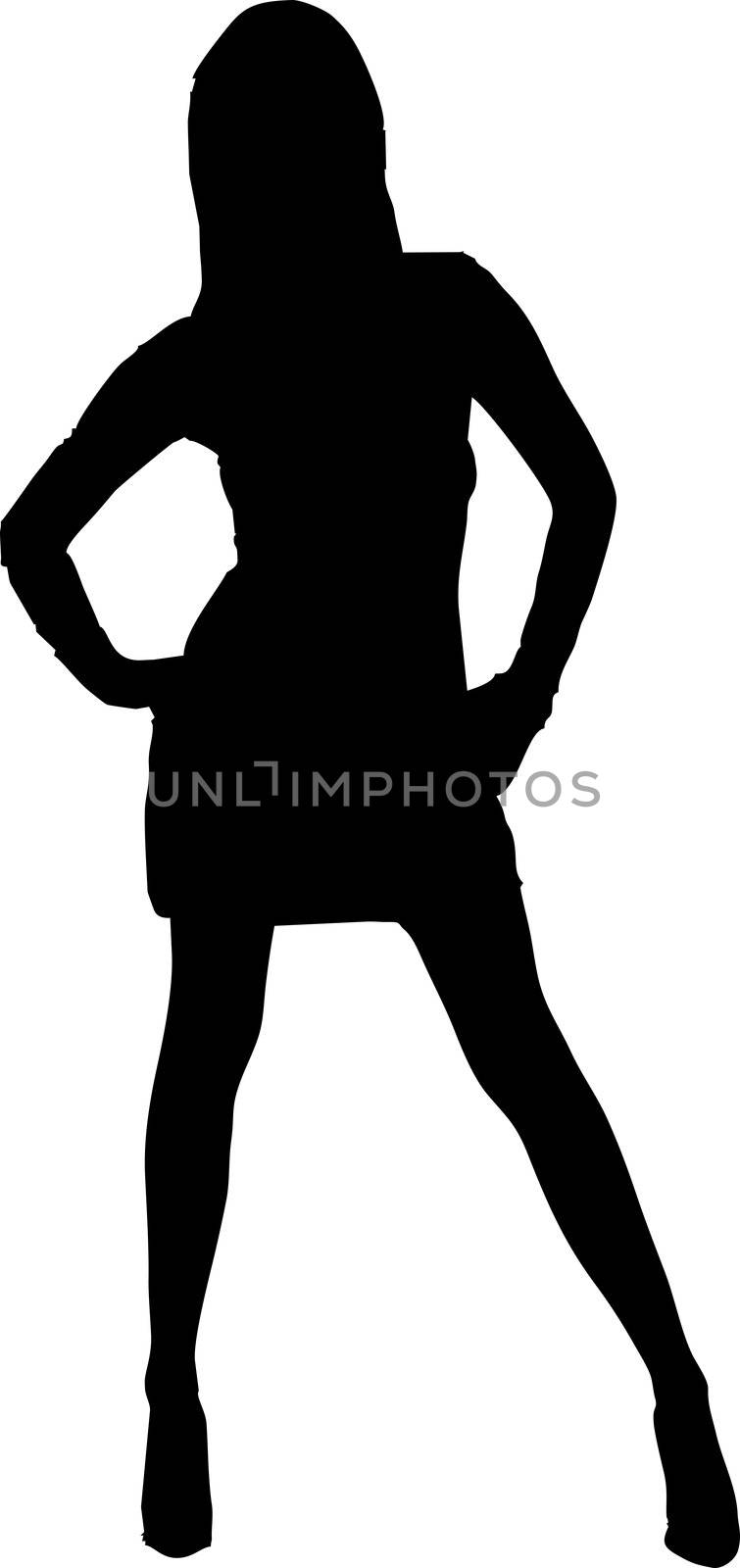 Sexy fashion-victim girl - isolated vector illustration