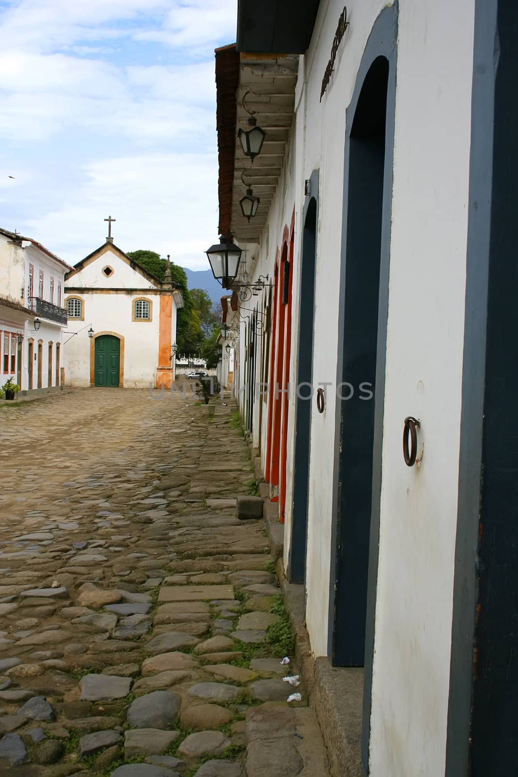 Empty street in the famous, unesco protected town of Parati, State of Rio de Janeiro.