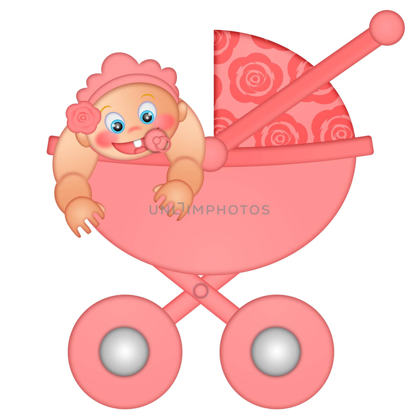 Baby Girl in Stroller by jpldesigns