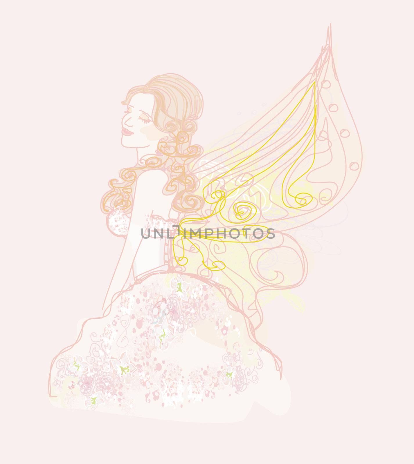 beautiful fairy vector graphic doodle