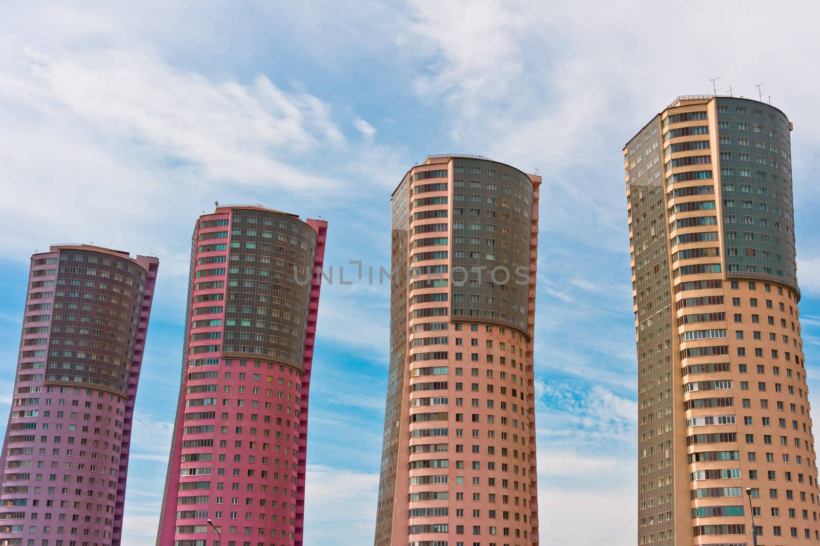 Four skyscrapers in Moscow, Russia, East Europe