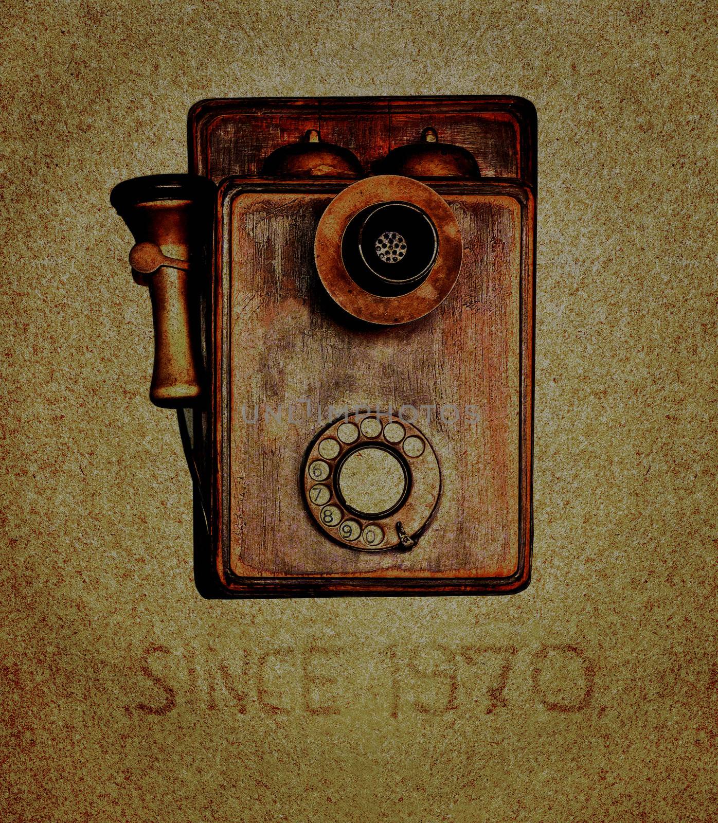 Telephone retro on grunge paperbackground