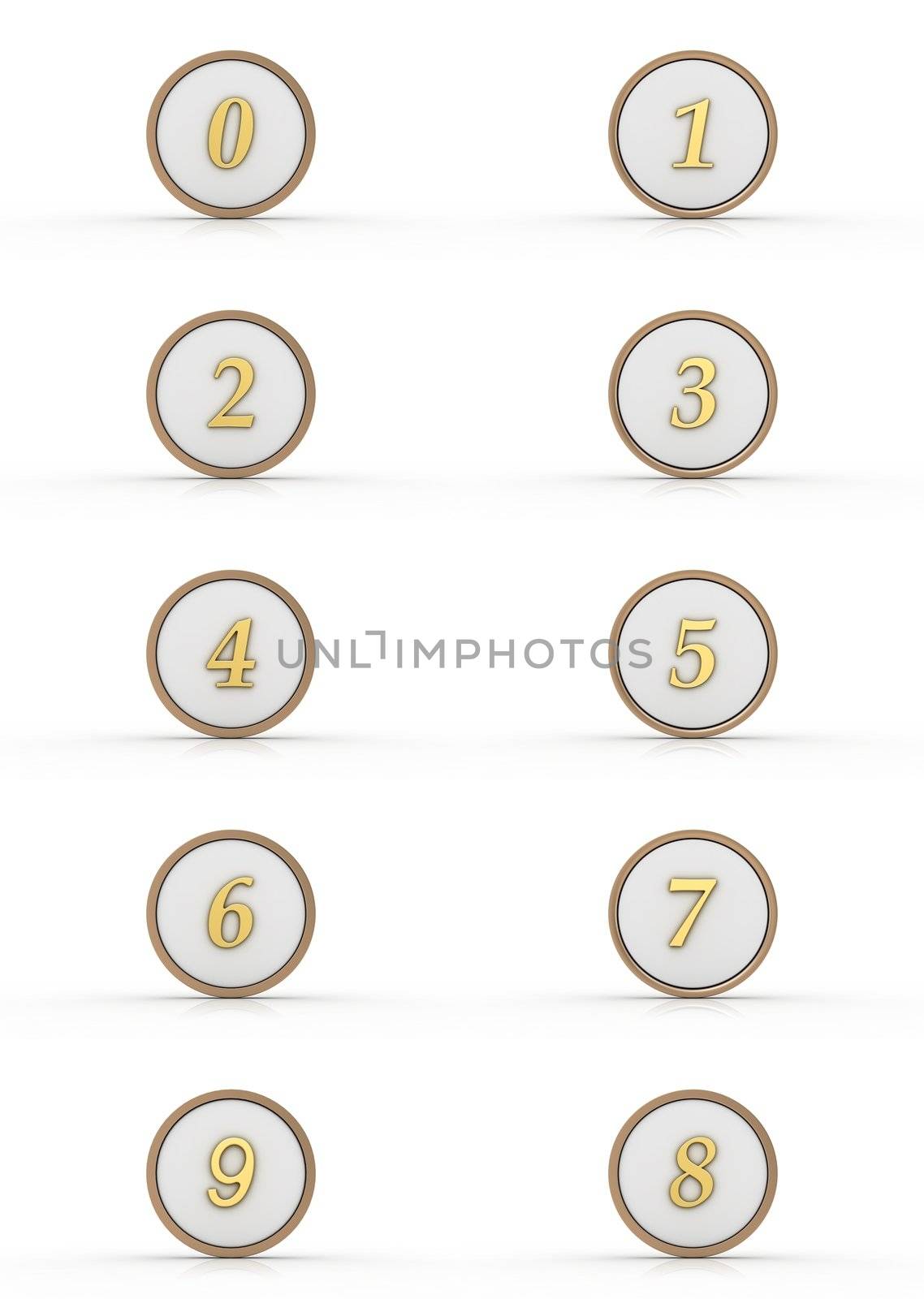 Group of shiny 3d numbers made of gold. by aleksan