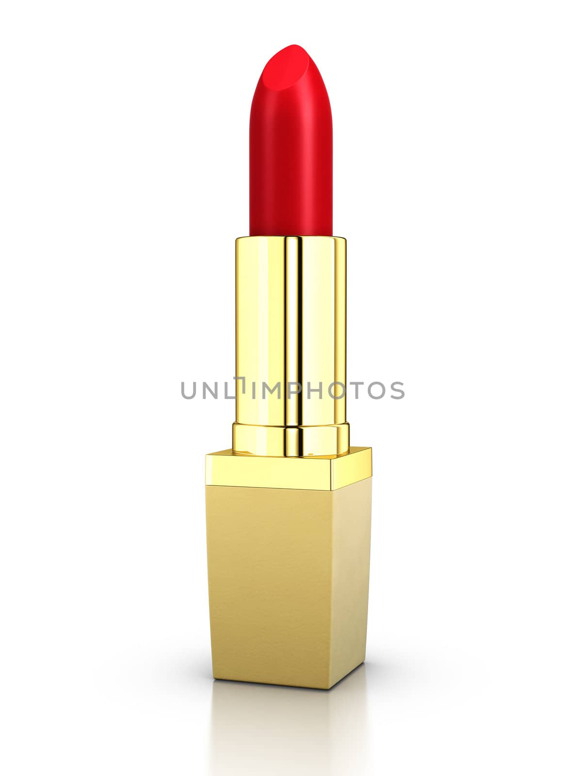 3D rendered beautiful red lipstick.