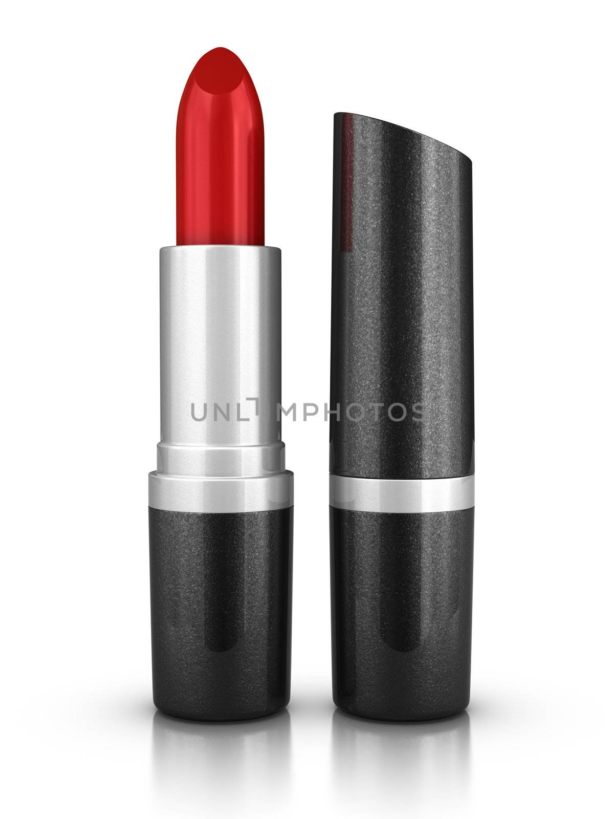 3D rendered beautiful red lipstick.