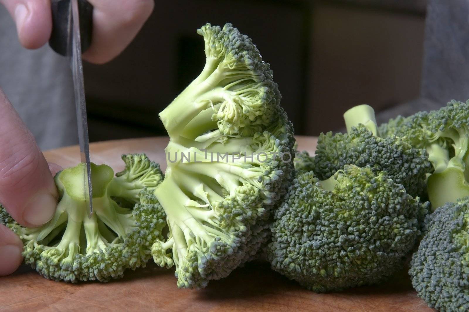 Hand Chopping Broccoli by frannyanne