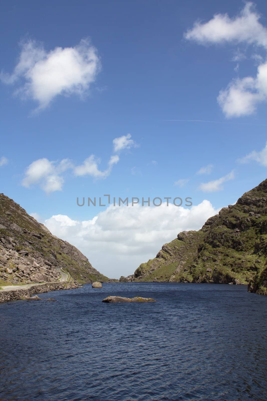 Natural lake in the Gap of Dunloe, Ireland.